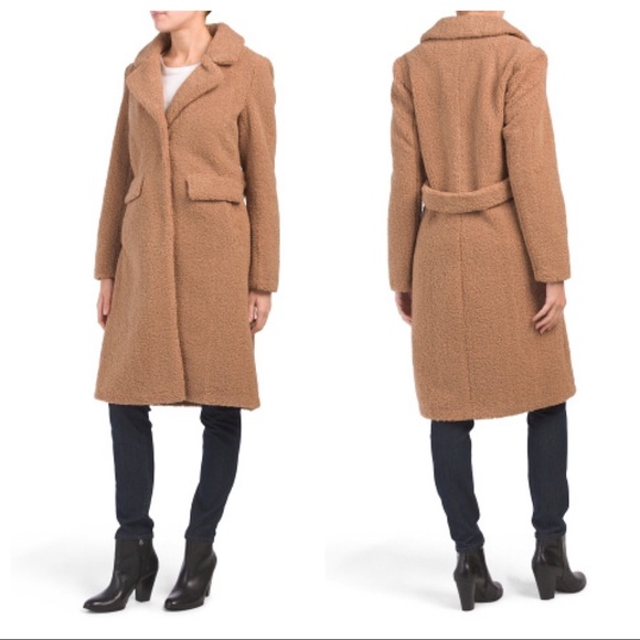 French Connection Jackets & Blazers - French Connection Camel Faux Shearling Teddy Coat